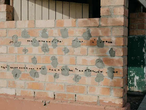 Sealed, ready to re-render — chemical dpc injection, step by step, Brisbane Queenslander