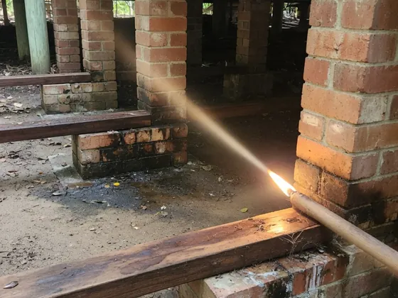 Checking the subfloor piers & bearers — what a rising damp inspection looks like, Brisbane Queenslander